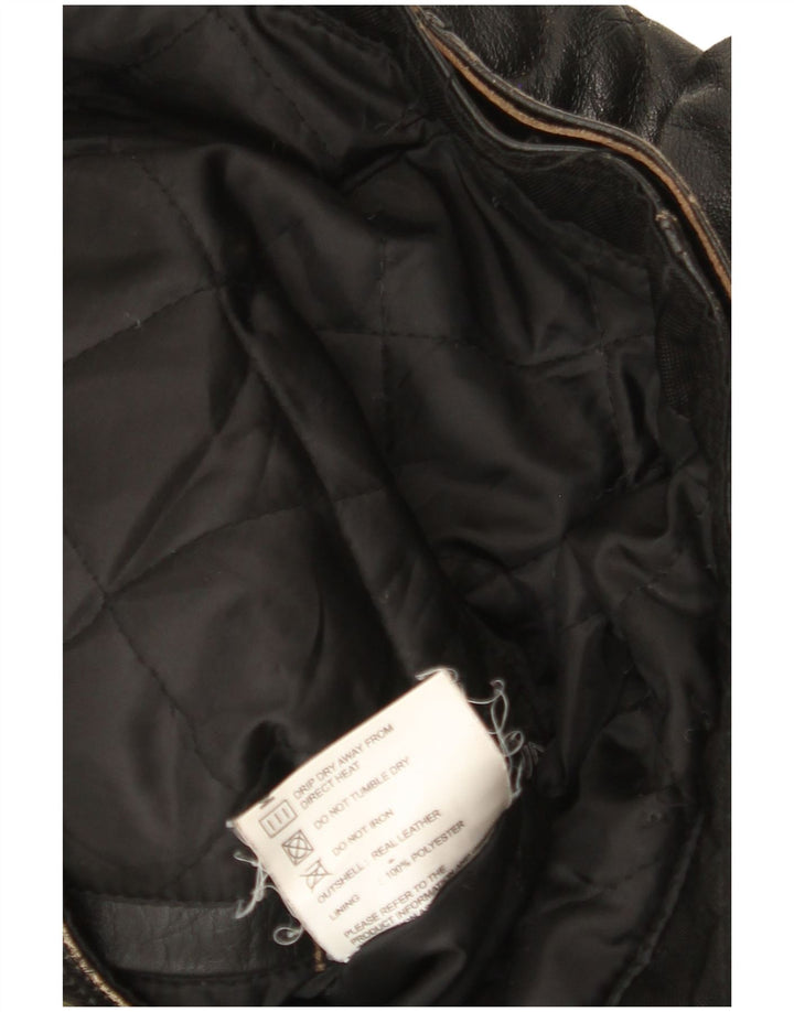 Винтажная мужская кожаная гоночная куртка EU 52 XL, черная кожа