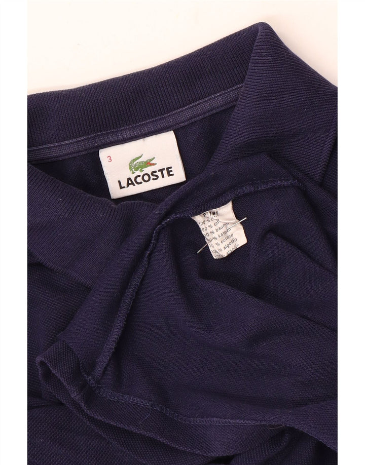 Мужская рубашка-поло Lacoste, размер 3, маленькая, темно-синяя, хлопковая