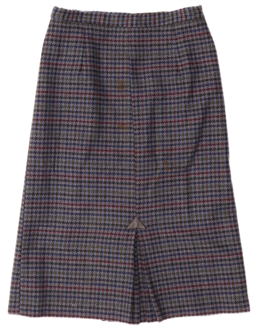 Винтажная женская юбка-карандаш UK 14, средний размер W28, синяя с узором «гусиные лапки»