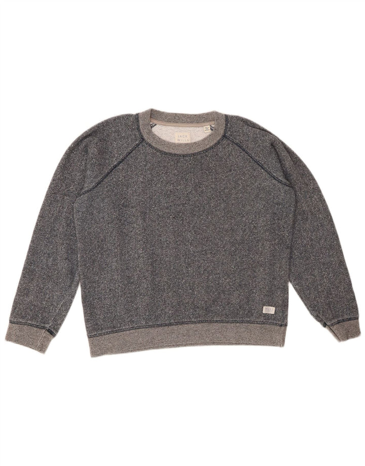 Женский укороченный свитшот JACK WILLS UK 12, средний темно-синий в крапинку