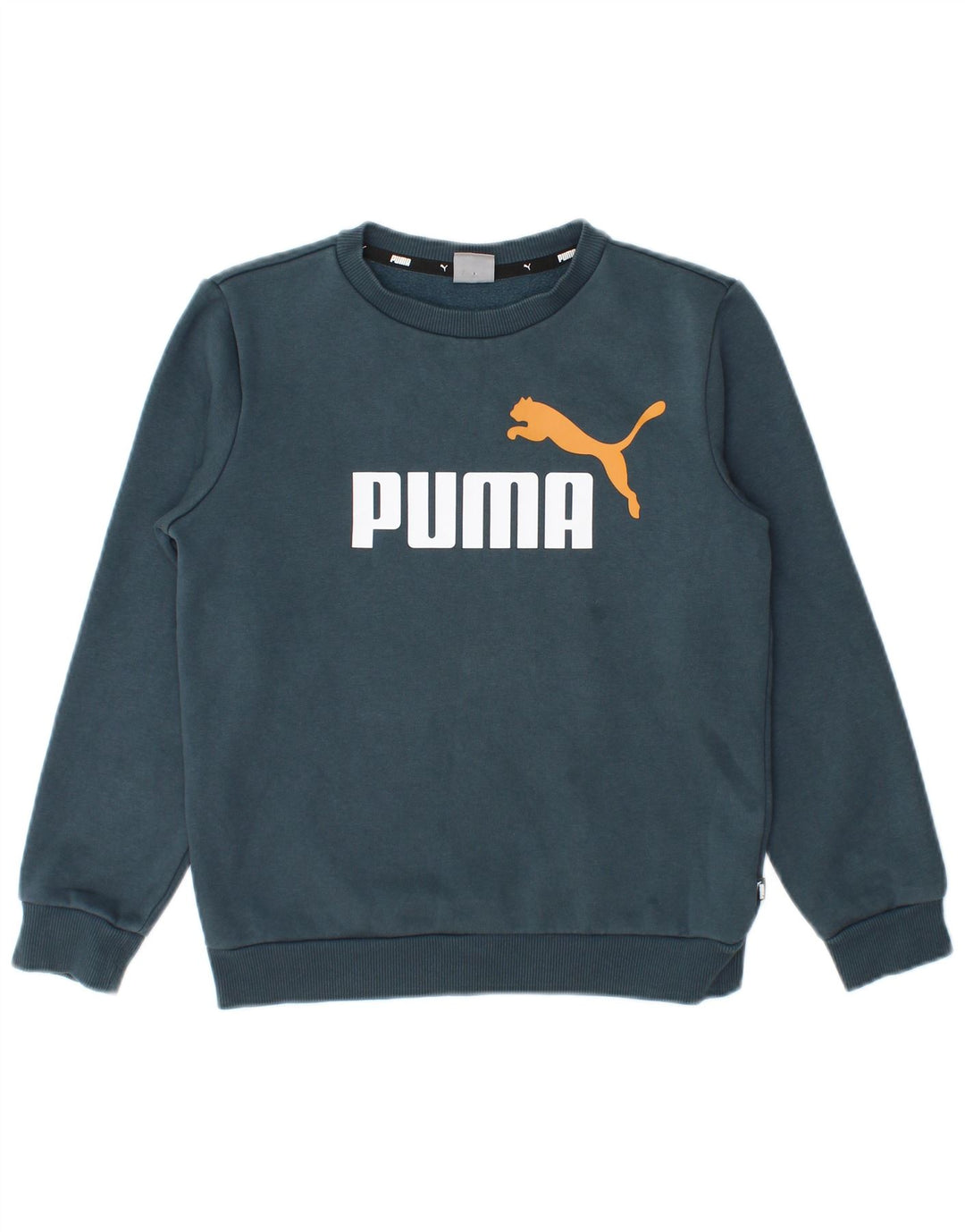 Джемпер с рисунком Puma для мальчиков 11-12 лет, синий хлопок