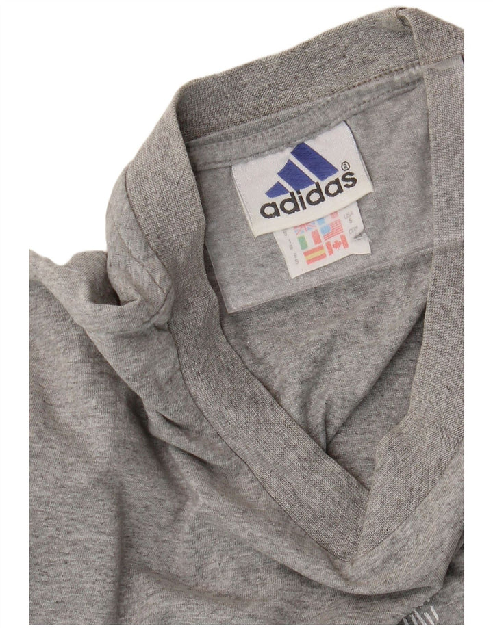 Мужская футболка ADIDAS с рисунком, маленький серый хлопок