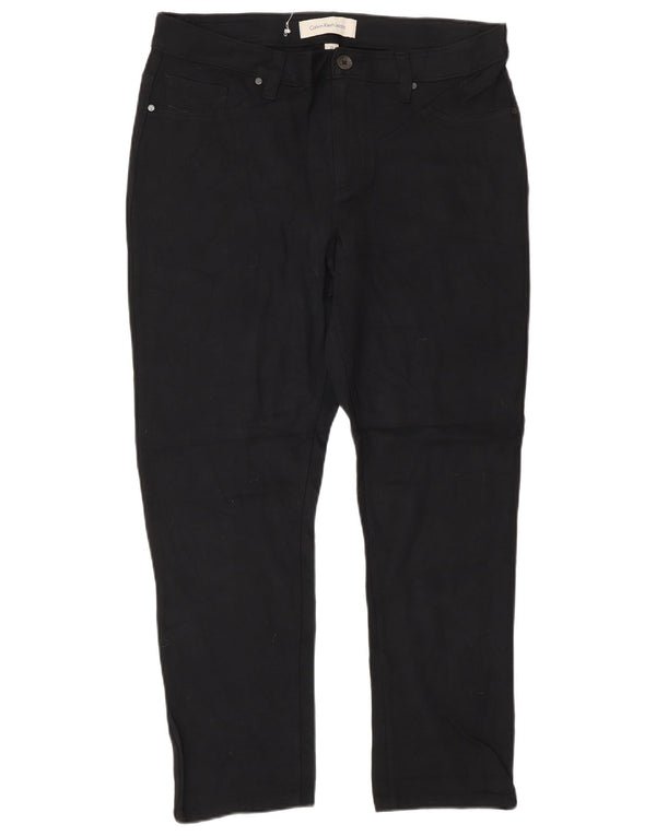 Женские узкие повседневные брюки Calvin Klein, размер США 12, большие W32 L28, черные вискозы