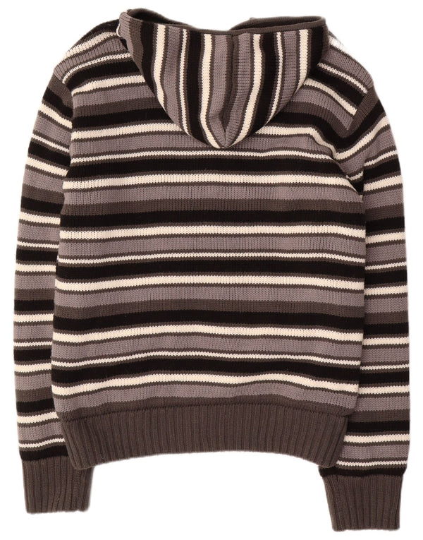 MAURO FERRINI Mens Hooded Cardigan Sweater 2XL Multicoloured Striped