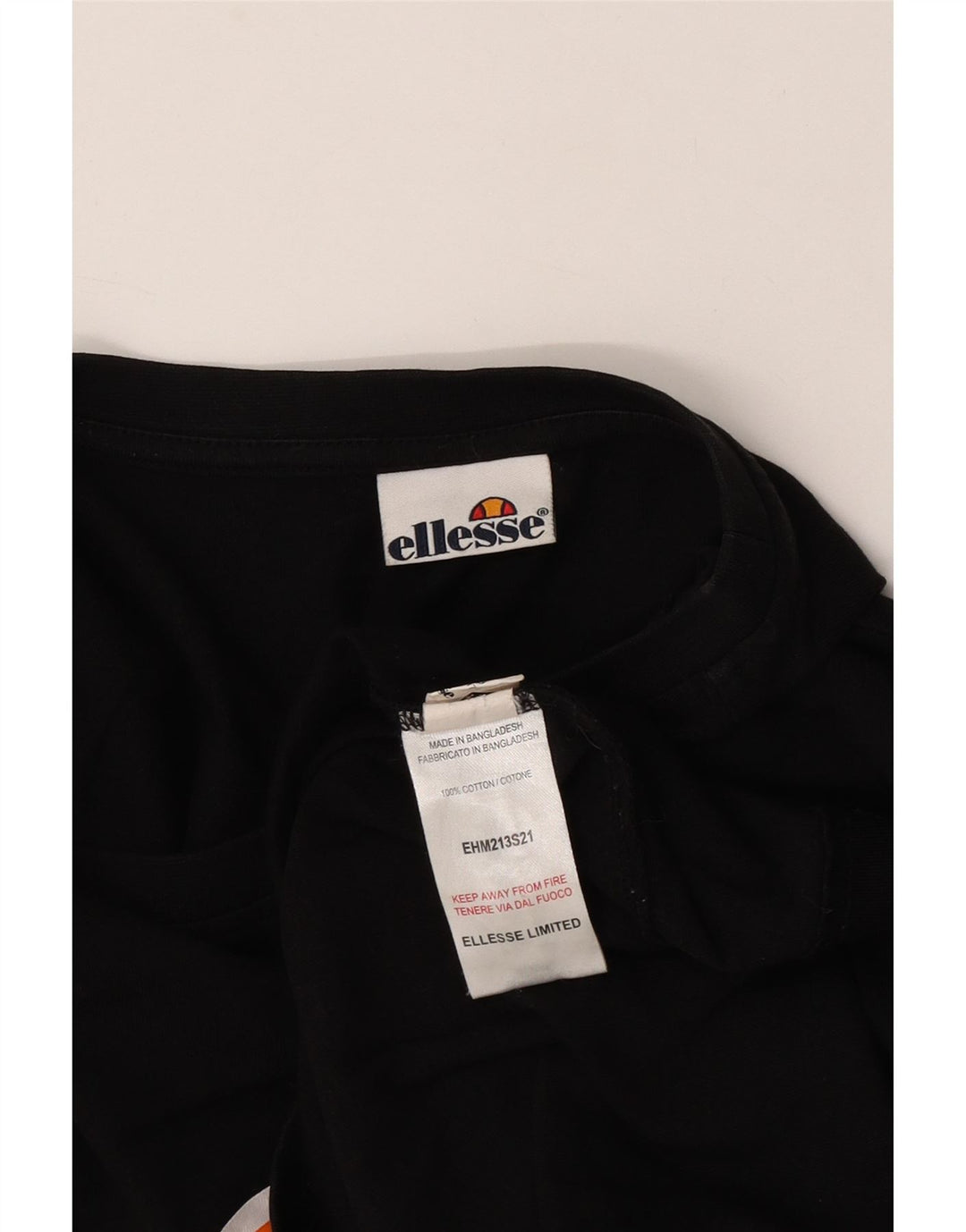 Мужская футболка Ellesse с рисунком, средний черный, хлопок с цветными блоками