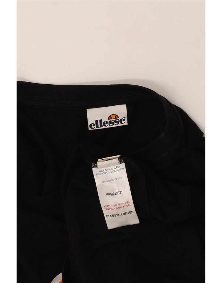 Мужская футболка Ellesse с рисунком, средний черный, хлопок с цветными блоками