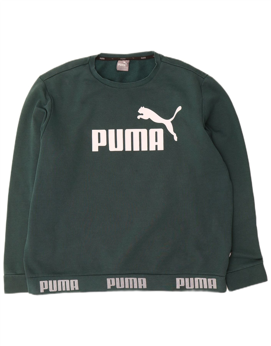 Мужской свитшот с рисунком Puma XL, зеленый хлопок