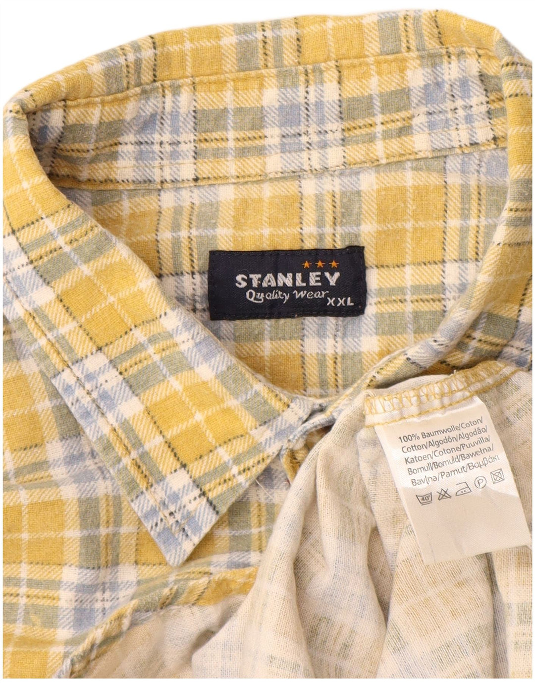 Мужская фланелевая рубашка Stanley 2XL, желтая клетка, хлопок