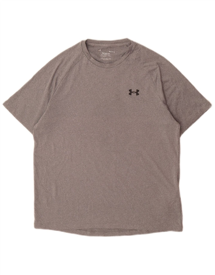 Мужская футболка Under Armour, верх из полиэстера среднего серого цвета