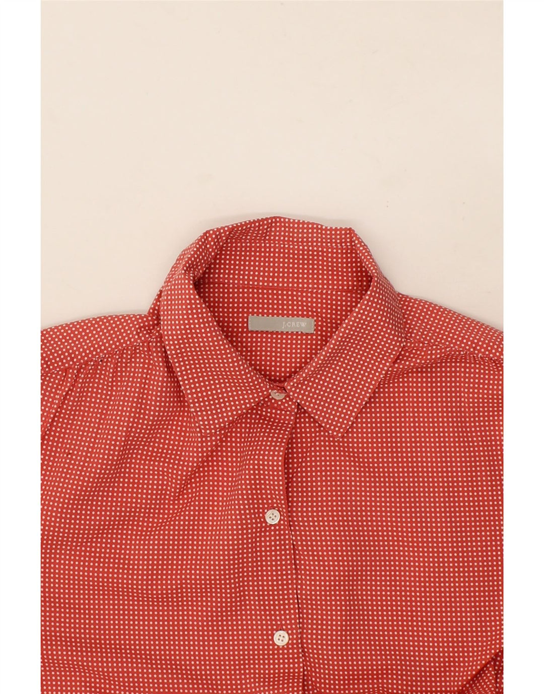 J. CREW Womens Short Sleeve Shirt UK 14 Medium Red Spotted Vintage J. Crew and Second-Hand J. Crew from Messina Hembry 