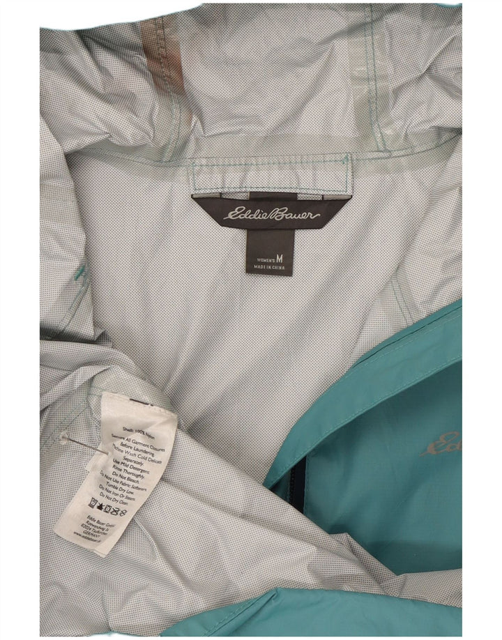 Женская дождевик с капюшоном Eddie Bauer UK 14, нейлон среднего синего цвета