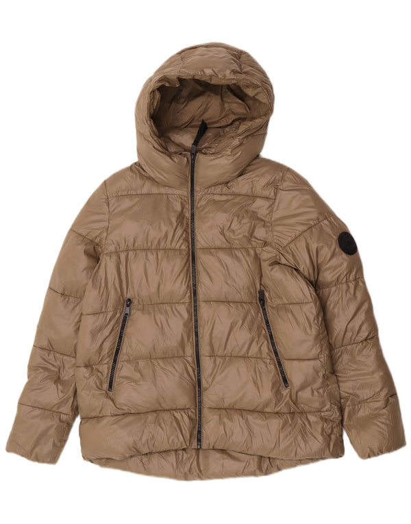 Женская стеганая куртка свободного кроя Zara UK 6 XS, хаки, нейлон