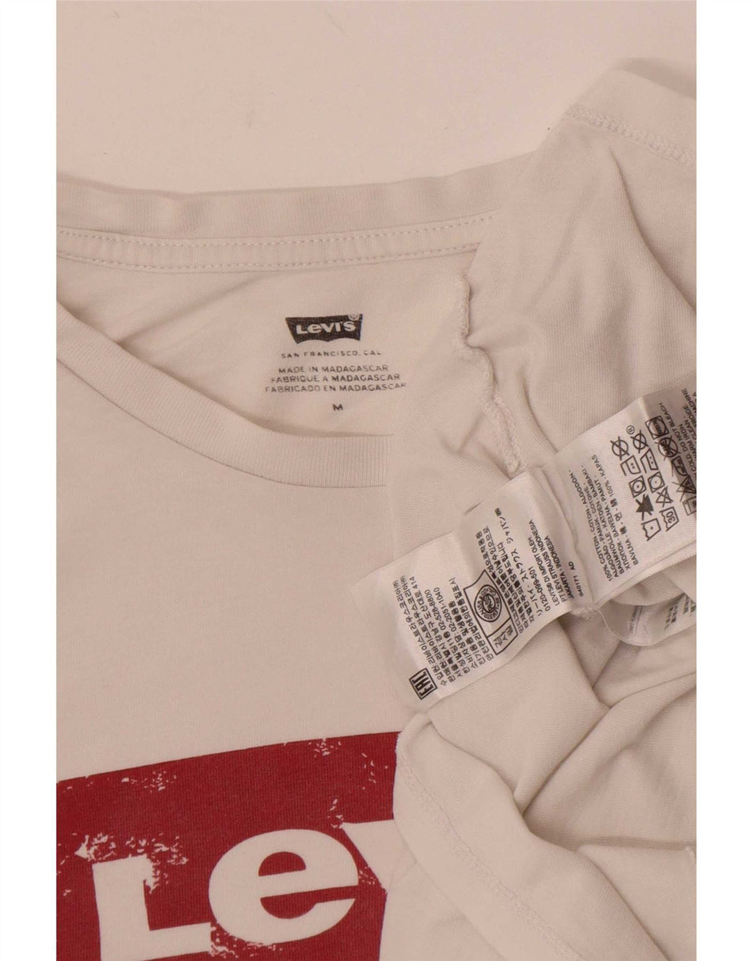 Женская футболка с рисунком Levi's Top UK 14, средний белый хлопок, белый цвет