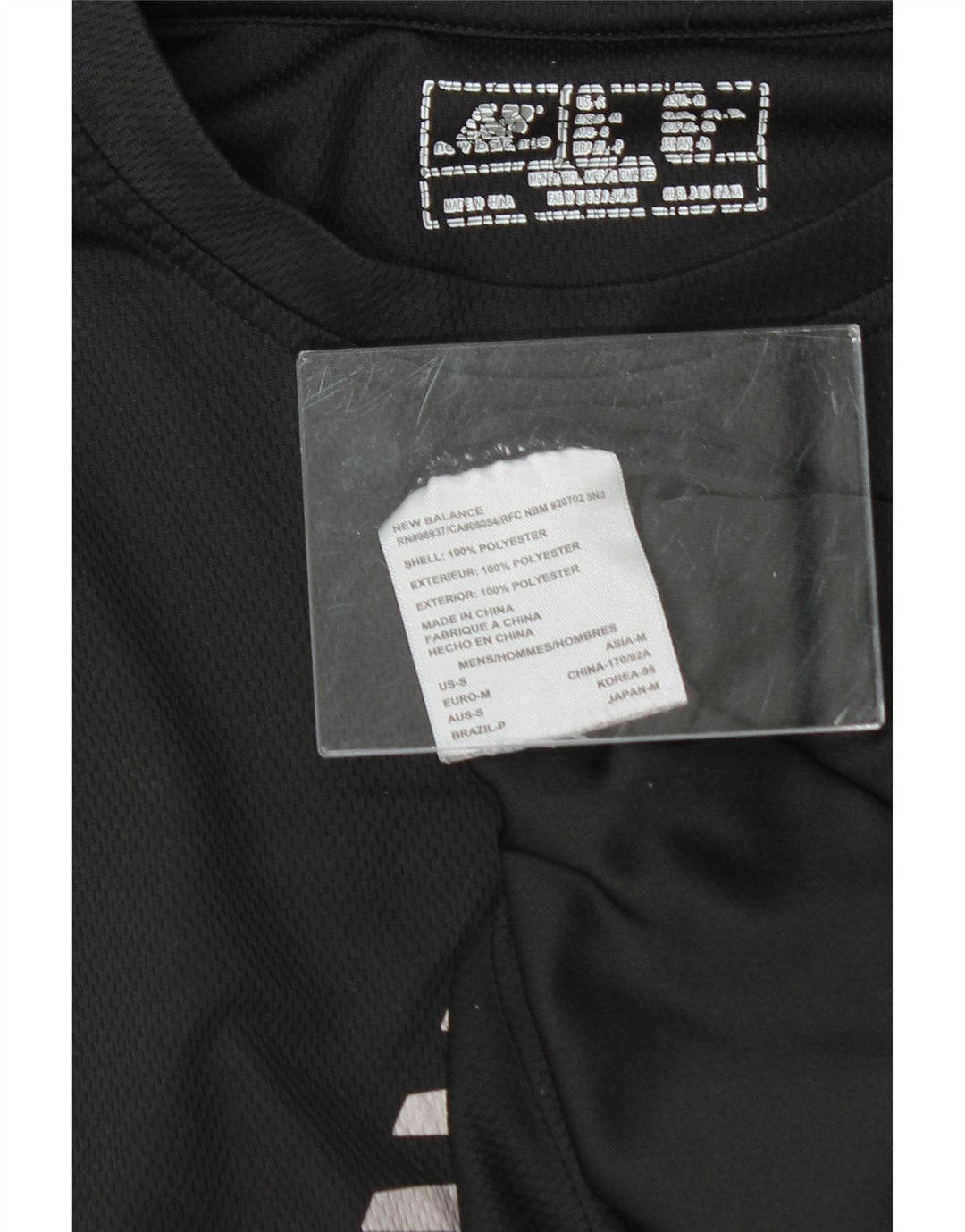 NEW BALANCE Mens Graphic Top Long Sleeve Small Black Polyester Vintage New Balance and Second-Hand New Balance from Messina Hembry 