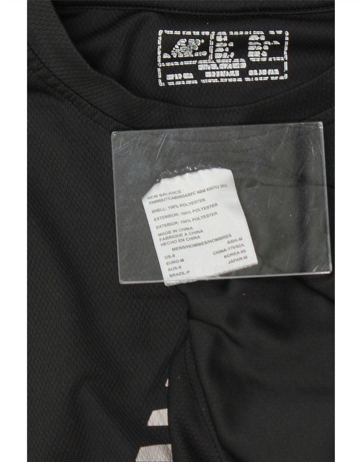 NEW BALANCE Mens Graphic Top Long Sleeve Small Black Polyester Vintage New Balance and Second-Hand New Balance from Messina Hembry 