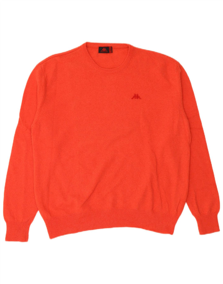 KAPPA Mens Crew Neck Jumper Sweater Large Red Lambswool