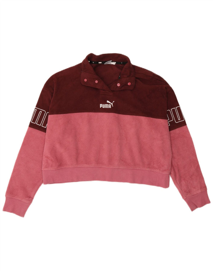 Женский флисовый джемпер оверсайз с рисунком Puma UK 14, средний бордовый