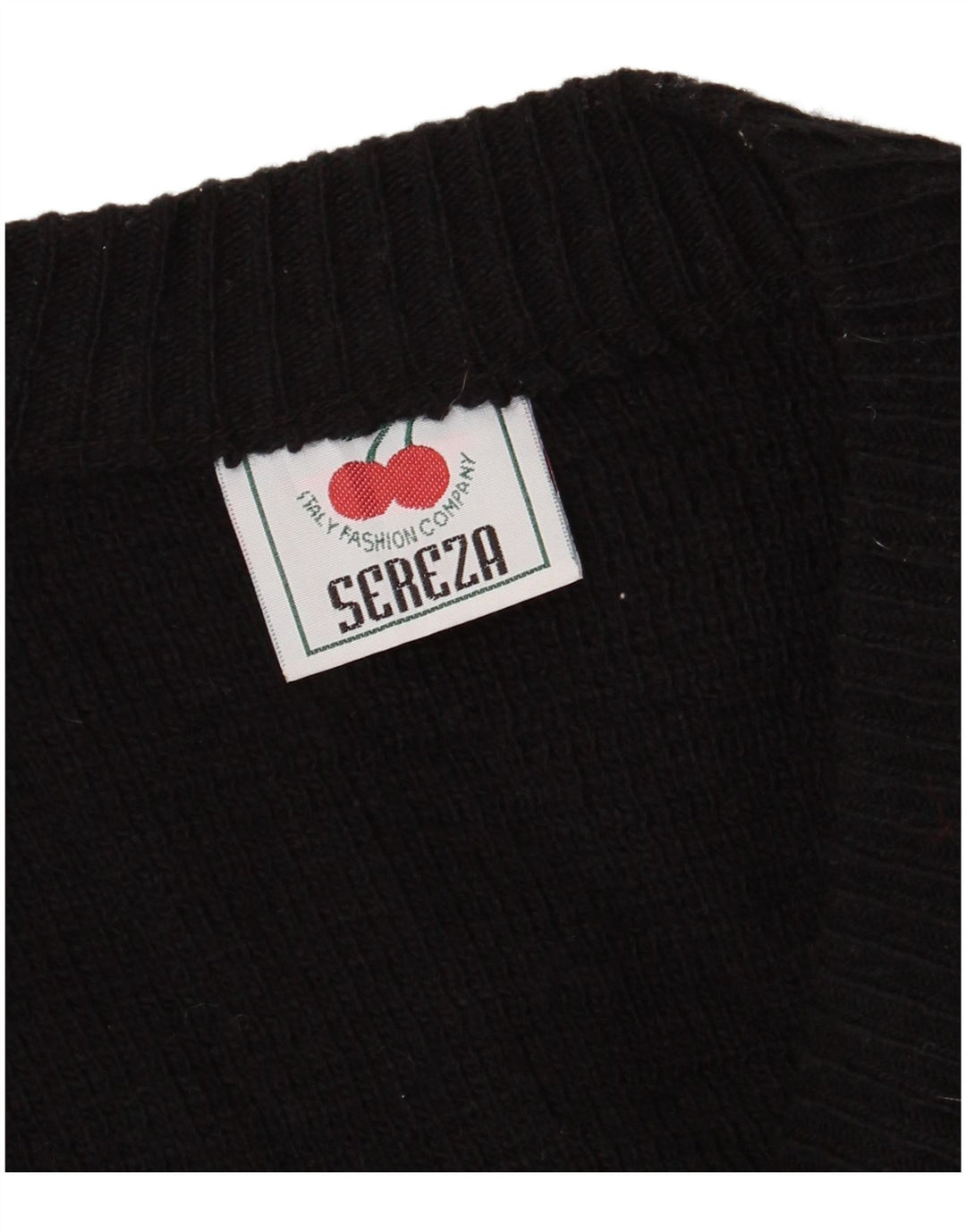 Винтажный мужской кардиган-свитер XL черного цвета с цветными блоками