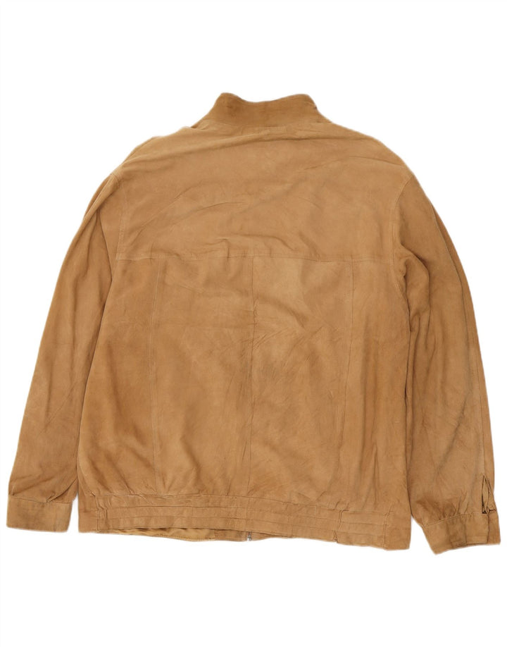 Винтажная мужская замшевая куртка IT 54 XL Бежевая кожаная