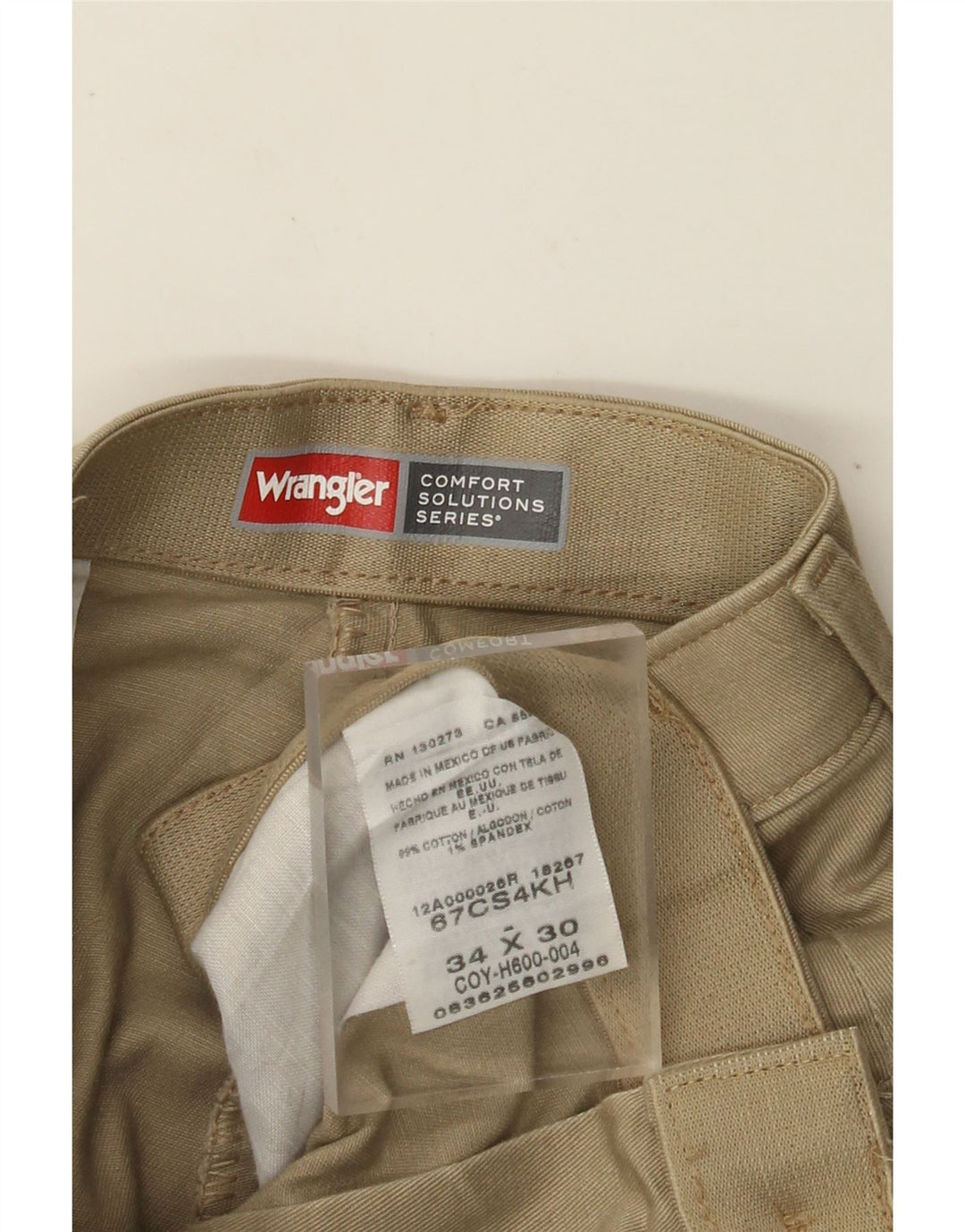 Мужские прямые брюки-чинос WRANGLER Comfort Fit W34 L30, бежевый хлопок