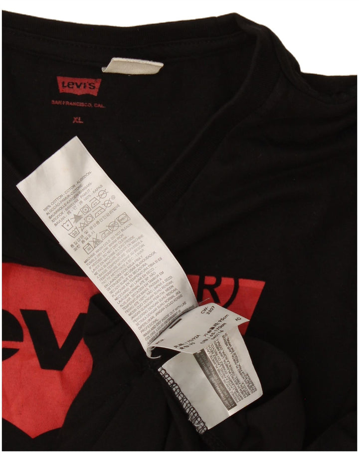 Мужская футболка с рисунком Levi's, верх XL, черный хлопок