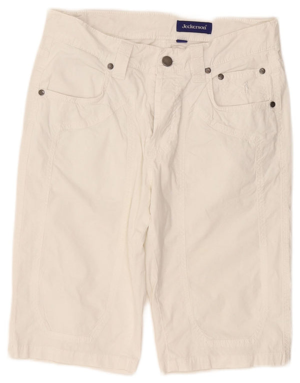 JECKERSON Женские повседневные шорты-бермуды W31, средний белый хлопок, хлопок