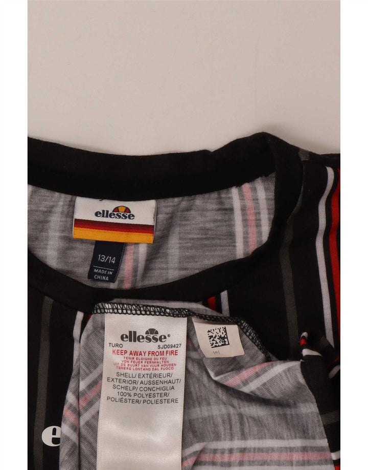 Футболка Ellesse для мальчиков, топ 13-14 лет, черная полоска из полиэстера