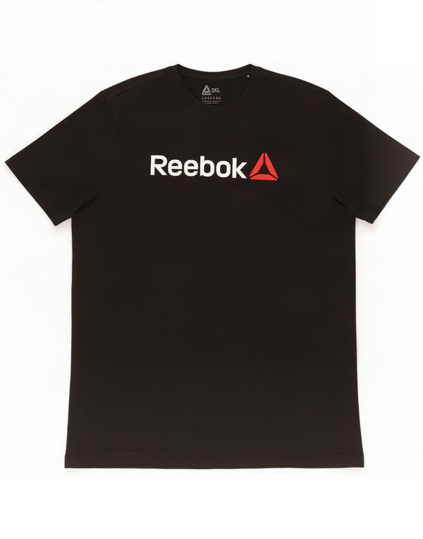 Мужская футболка с рисунком Reebok 2XL, черная, хлопок