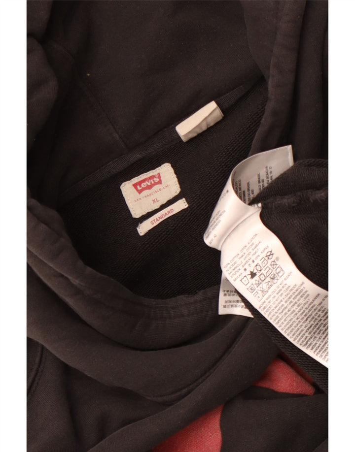 Мужской джемпер с капюшоном Levi's Standard, XL, черный, хлопок