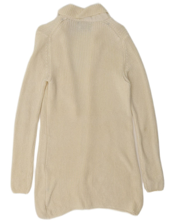 Женский удлиненный открытый кардиган Massimo Dutti UK 10, маленький белый