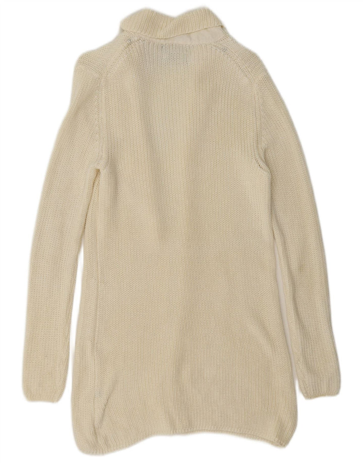 Женский удлиненный открытый кардиган Massimo Dutti UK 10, маленький белый