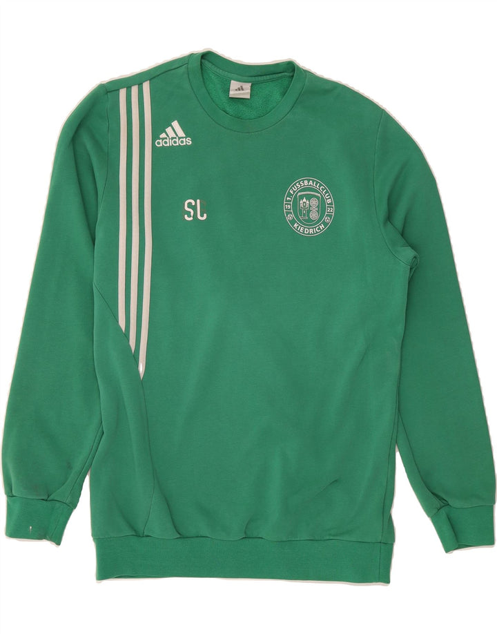 ADIDAS Mens Sweatshirt Jumper UK 44/42 Large Green Vintage Adidas and Second-Hand Adidas from Messina Hembry 