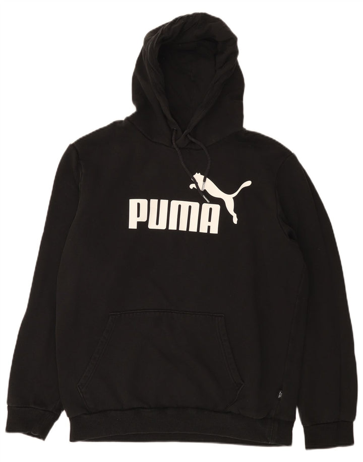 Мужской джемпер с капюшоном Puma, черный, хлопковый, среднего размера