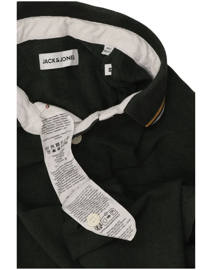 Мужская рубашка-поло Jack & Jones из хлопка среднего зеленого цвета
