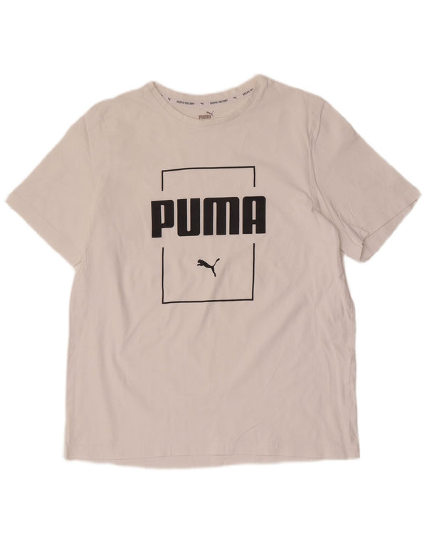 Женская футболка с рисунком Puma Top UK 16, большая белая хлопковая спортивная футболка