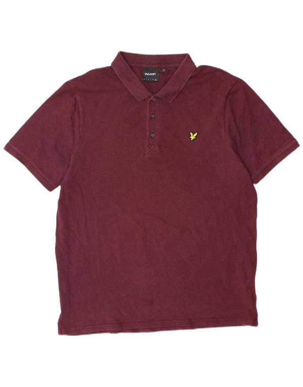 Мужская рубашка поло LYLE & SCOTT 2XL бордовый хлопок