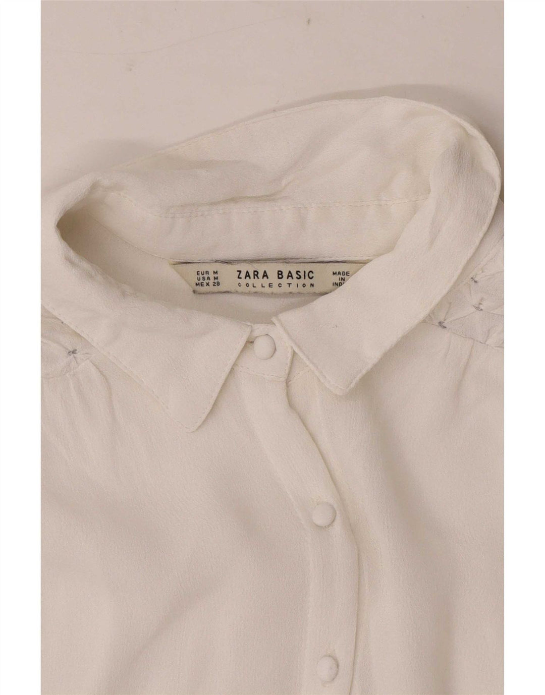 Женская рубашка стандартного кроя с длинным рукавом Zara UK 12, средний белый