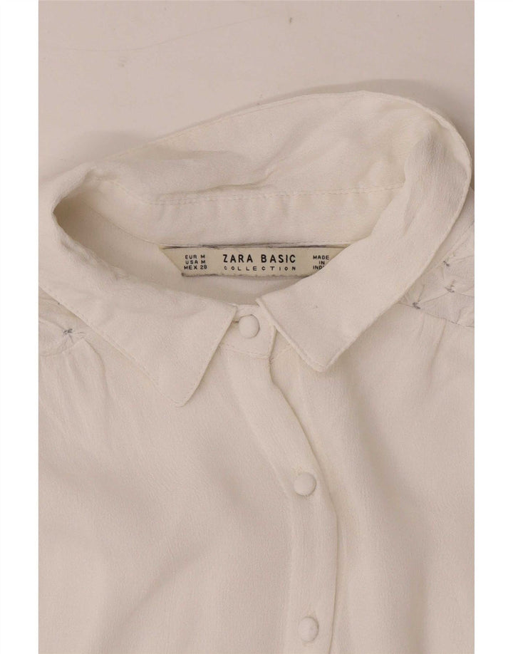 Женская рубашка стандартного кроя с длинным рукавом Zara UK 12, средний белый