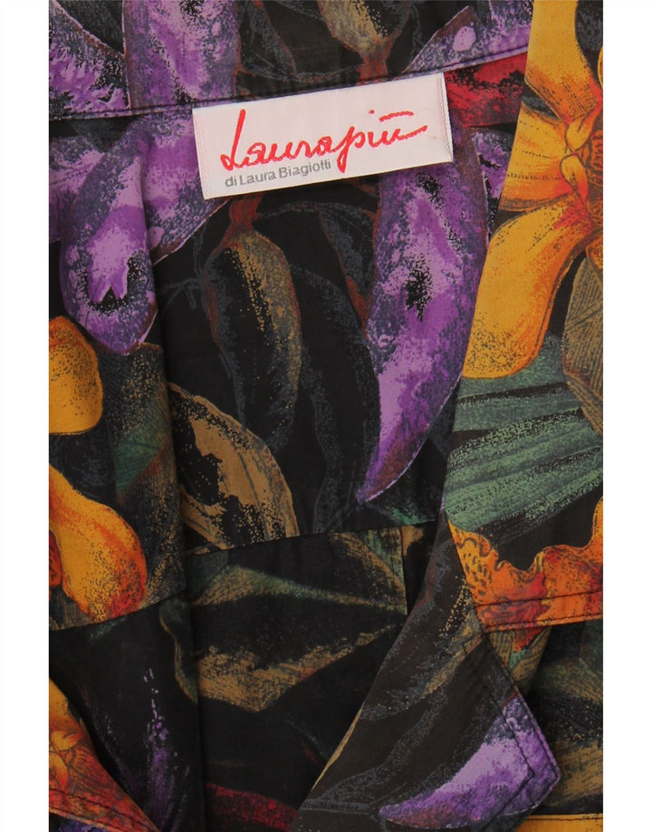 LAURA BIAGIOTTI Womens Blazer Jacket UK 16 Large Multicoloured Floral Vintage Laura Biagiotti and Second-Hand Laura Biagiotti from Messina Hembry 