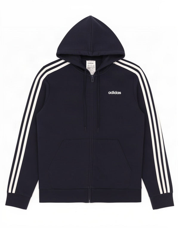 Женский свитер с капюшоном на молнии Adidas UK 12/14, средний темно-синий, хлопок