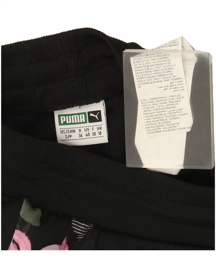 Женские спортивные брюки Puma UK 10, маленькие черные полиэстер с цветочным принтом