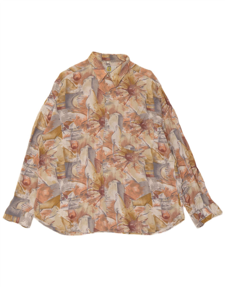 VINTAGE Мужская рубашка с абстрактным узором, большая разноцветная