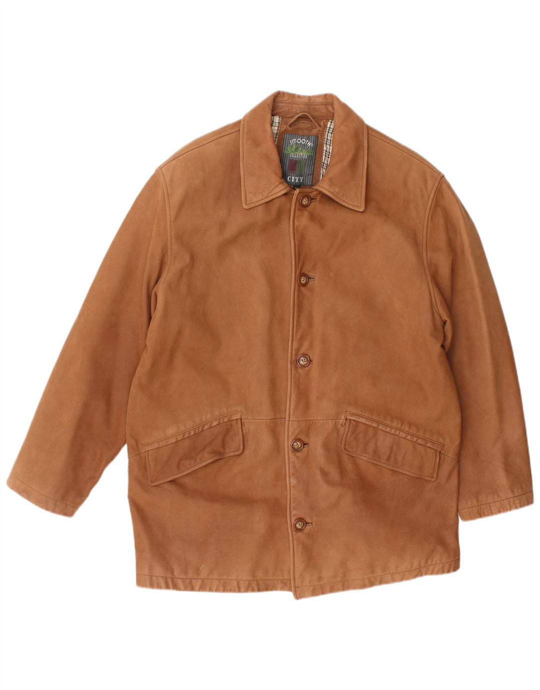 Винтажная мужская кожаная куртка IT 48 Medium Brown Leather
