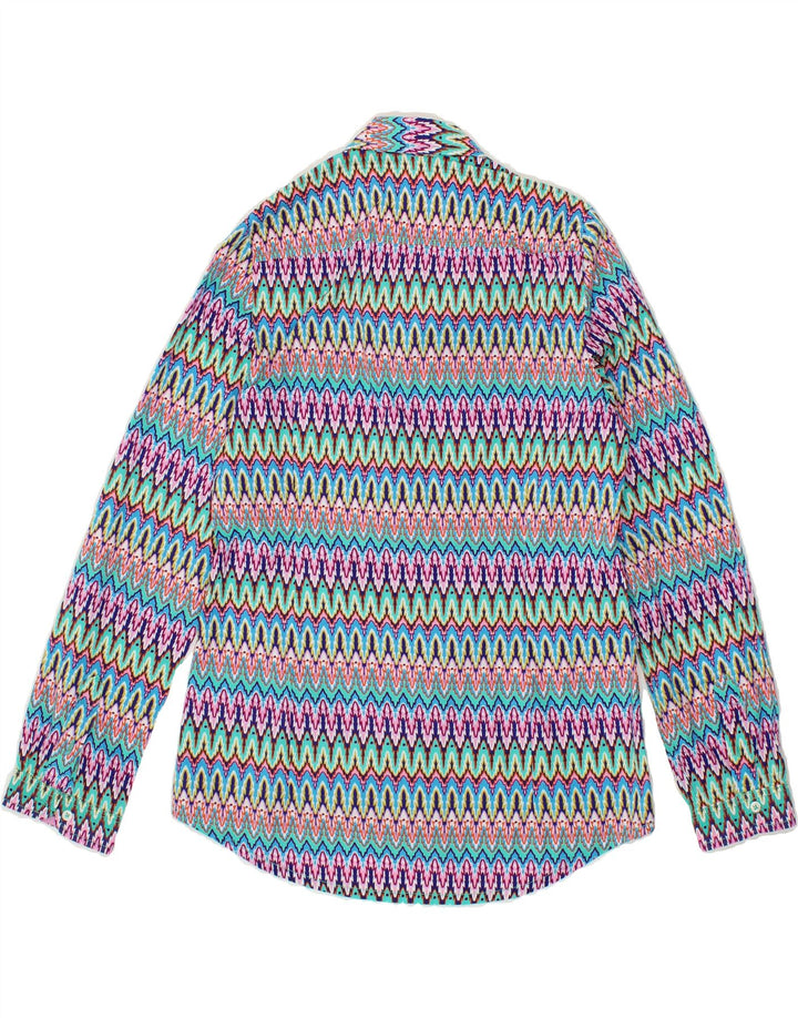 VINTAGE Womens Shirt EU 36 Small Multicoloured Chevron Cotton Vintage Vintage and Second-Hand Vintage from Messina Hembry 