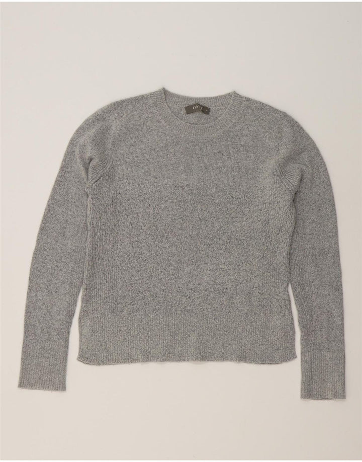 OASIS Womens Crew Neck Jumper Sweater UK 12 Medium Grey Acrylic Vintage Oasis and Second-Hand Oasis from Messina Hembry 