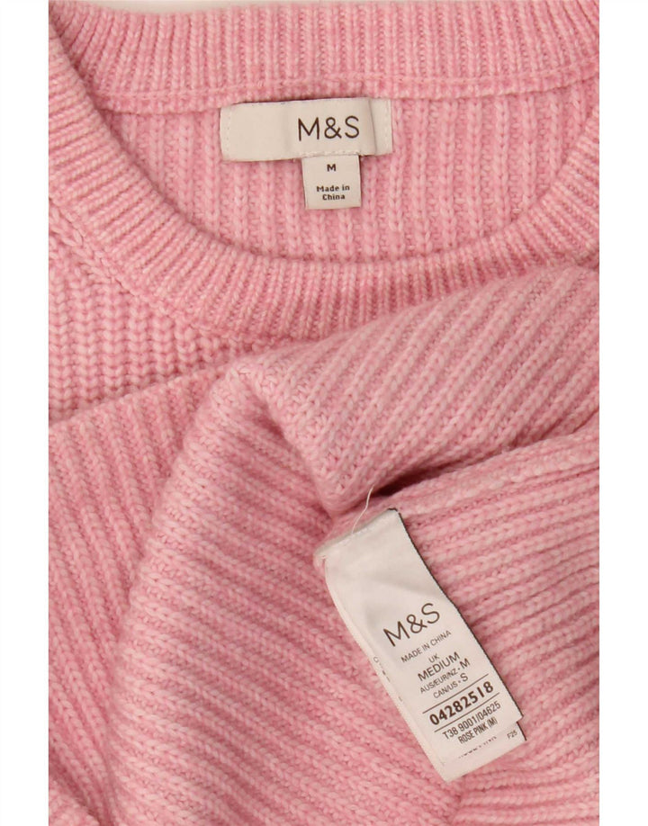 Женский джемпер с вырезом «лодочка» Marks & Spencer, Великобритания 14, средний розовый полиэстер