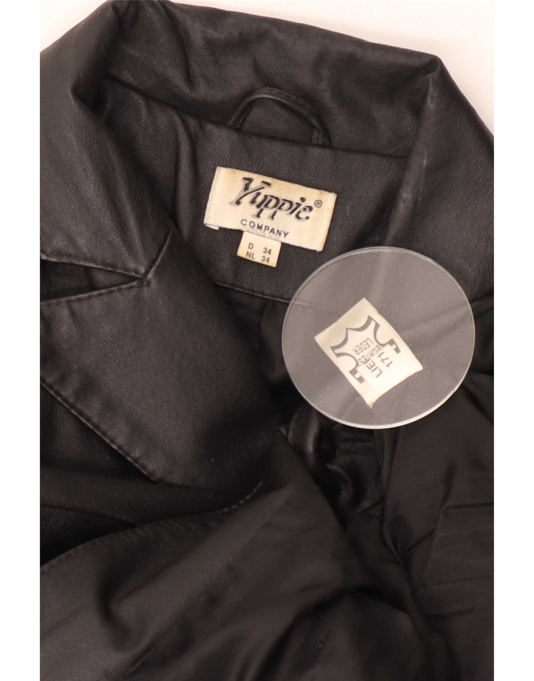 Женское кожаное пальто оверсайз Yuppie EU 34 XS, черное
