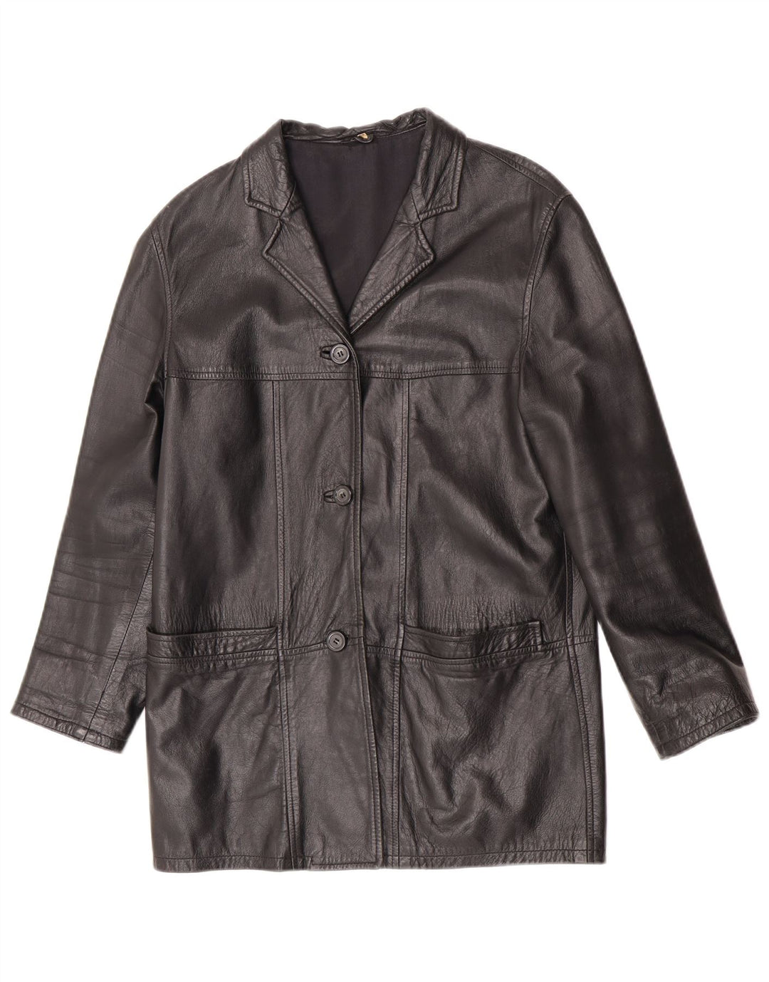 Винтажная женская кожаная куртка IT 42 Medium Black Leather