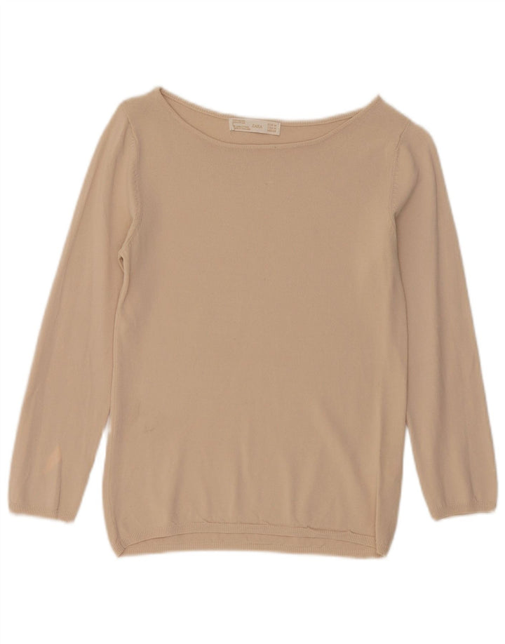 Женская блузка Zara Top UK 12, средний бежевый