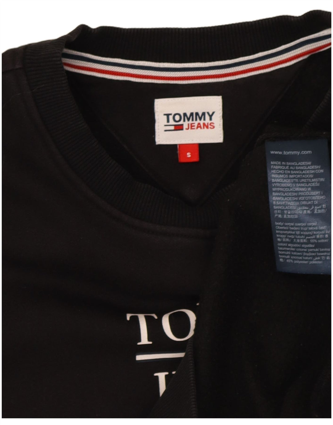 Женский джемпер большого размера с рисунком Tommy Hilfiger UK 10, маленький черный